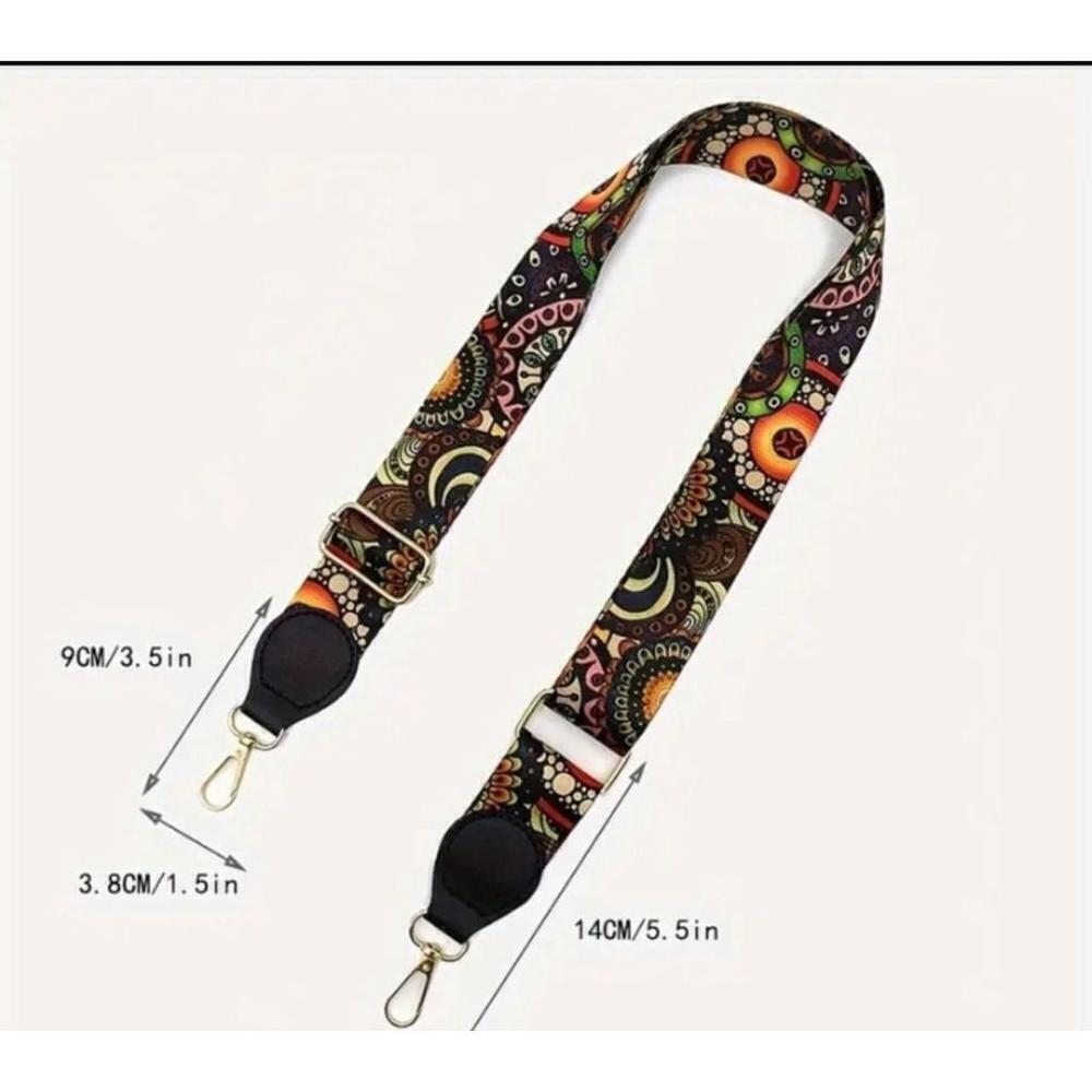 Geometric Pattern Adjustable Shoulder Strap In Blue - Picture 5 of 6